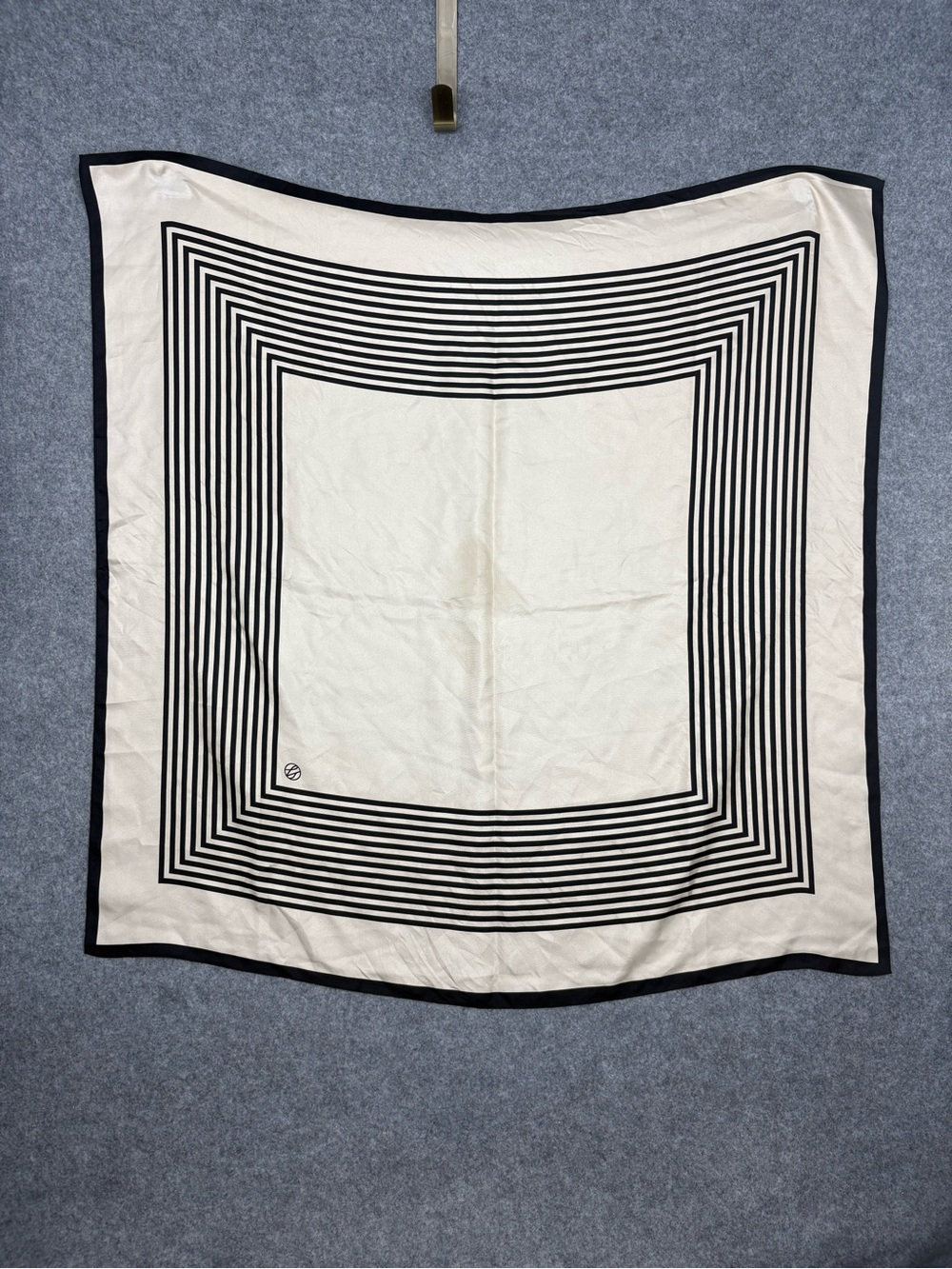 Lescarf No. 1 Sand Black 100% Silk Square Scarf 45x45